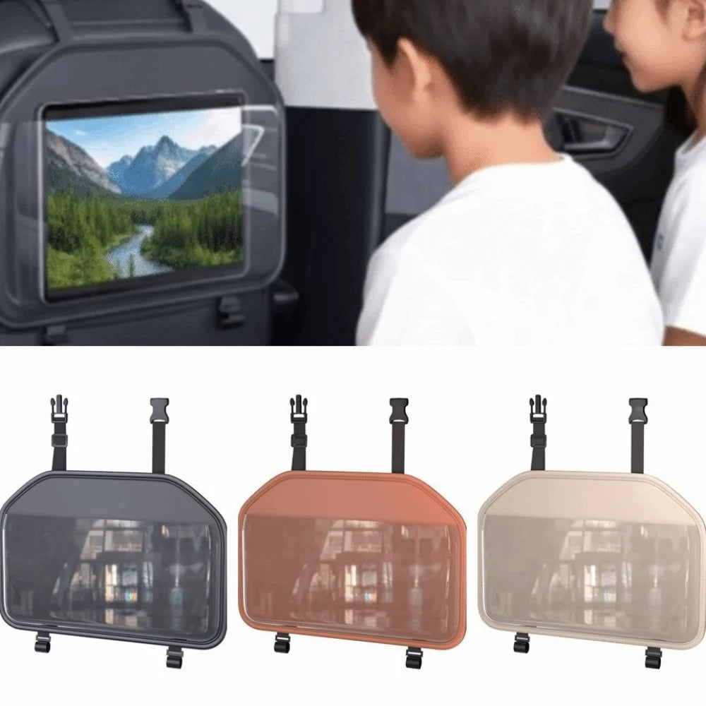 Transparent Pocket Car Seat Back Storage Bag Multi-functional PU Leather Tablet Holder Hanging Wear-Resistant Zpaxo
