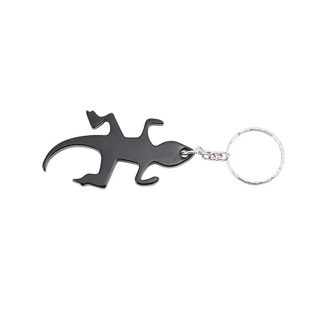 Creative Novelty Lizard Shape Keychains Alloy Beer Keys Ring Bottle Opener Openers Corkscrew Zpaxo