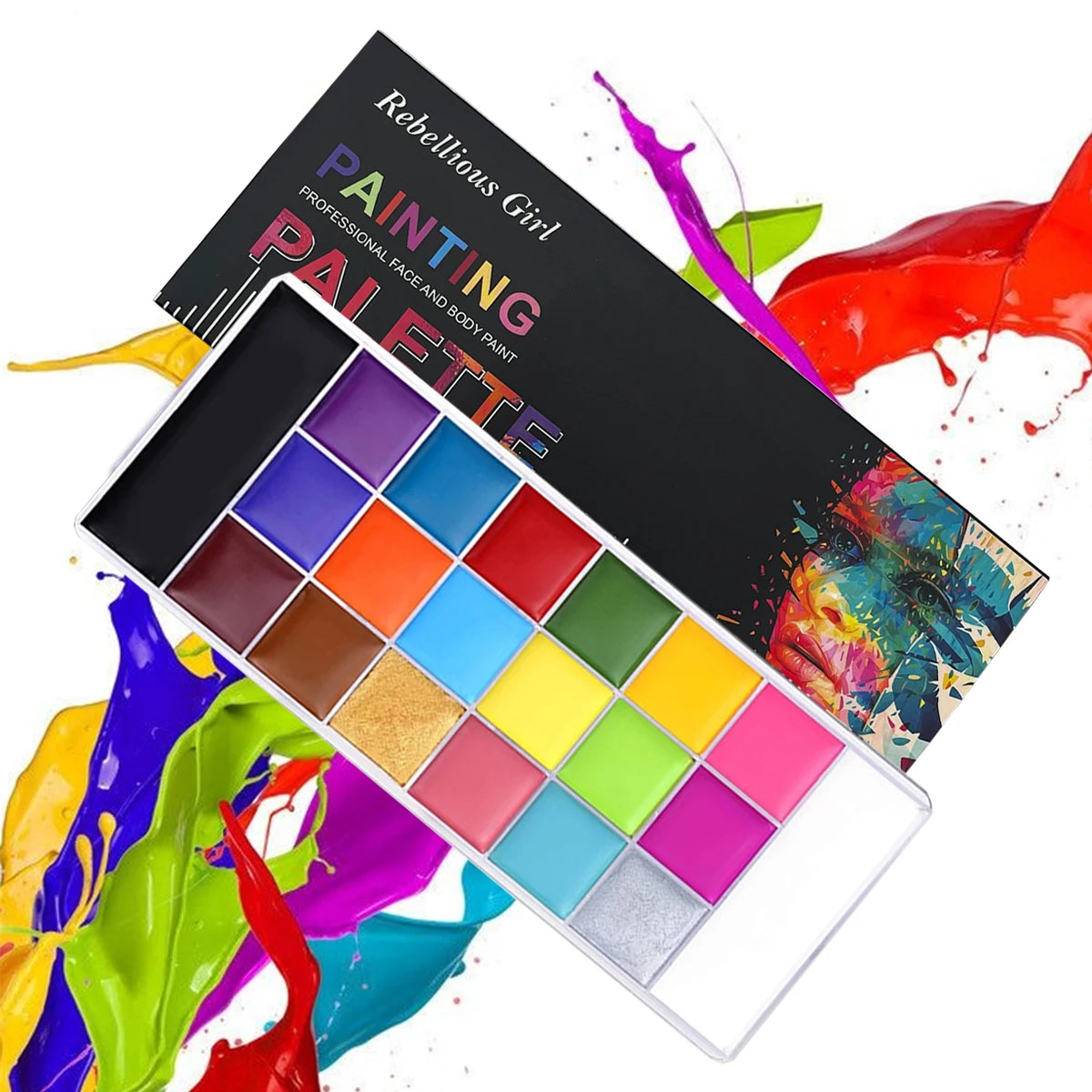 20 Colors Face & Body Paint Oil Palette-Vibrant,Long-Lasting Face Painting for Adults,Body Paint Cosplay & Halloween Makeup Zpaxo 20 color