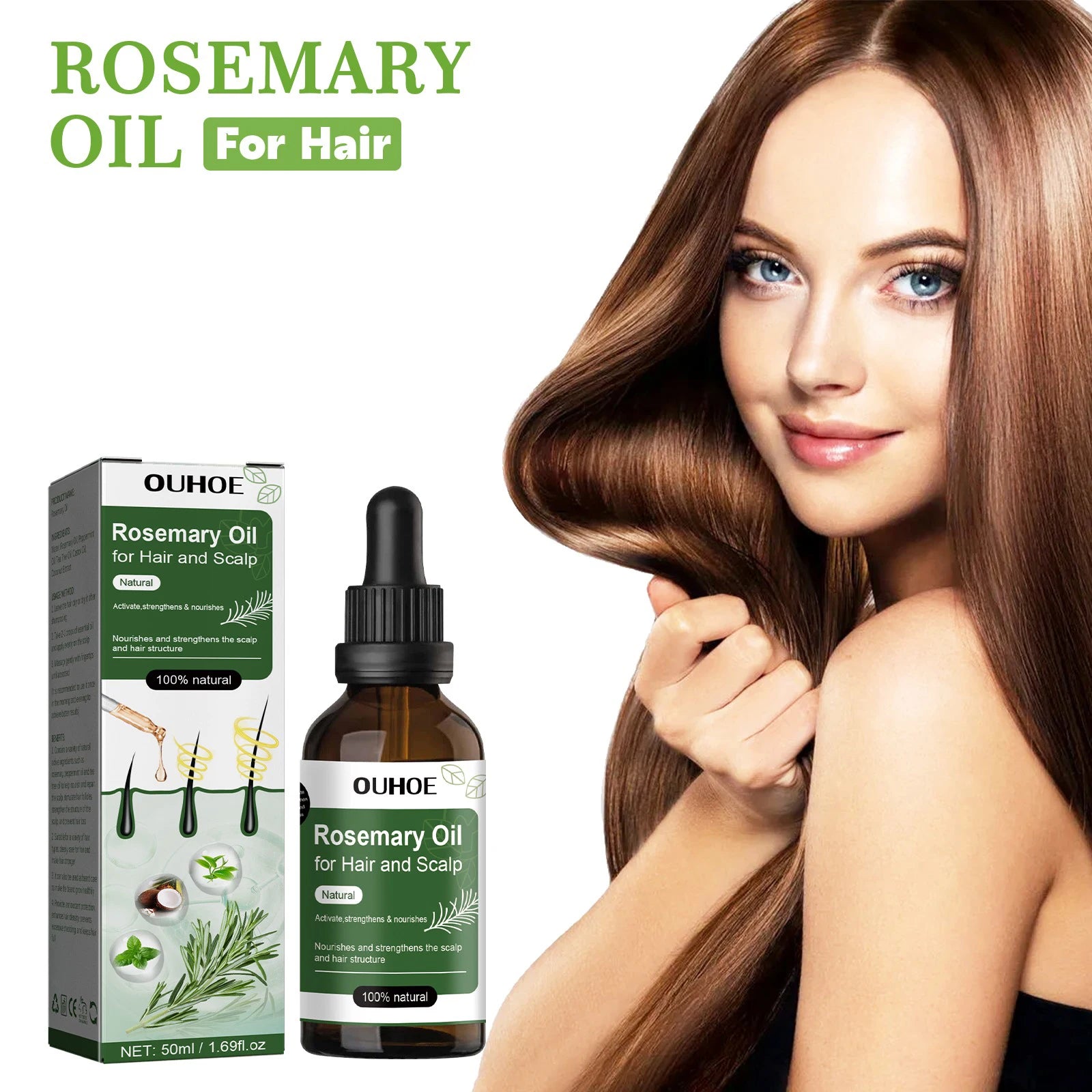 Rosemary Oil for Hair Growth & Loss Prevention – 50ml Hair Growth Oil Zpaxo