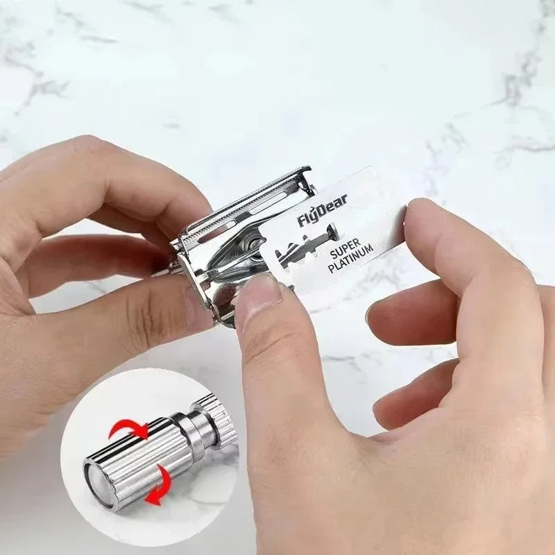 Men's Double Edge Safety Razor – Stainless Steel Classic Shave Safety Razor Zpaxo