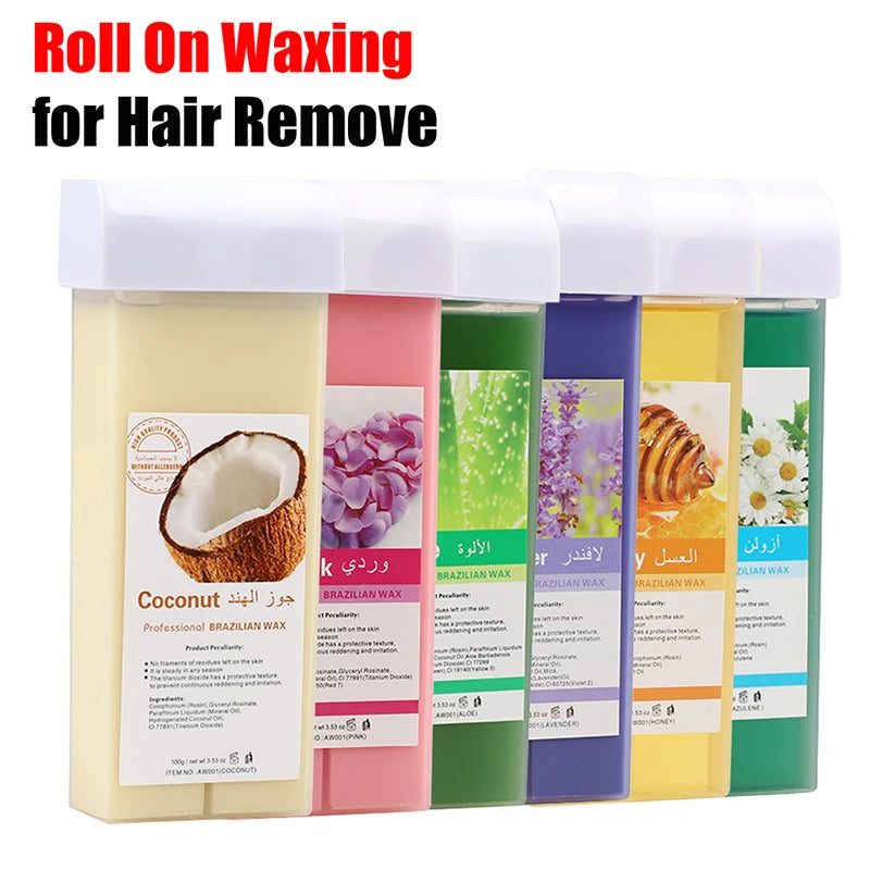 Roll-On Soft Wax Refill Kit – Body Hair Removal Wax Cartridges Depilatory Wax Kit Zpaxo
