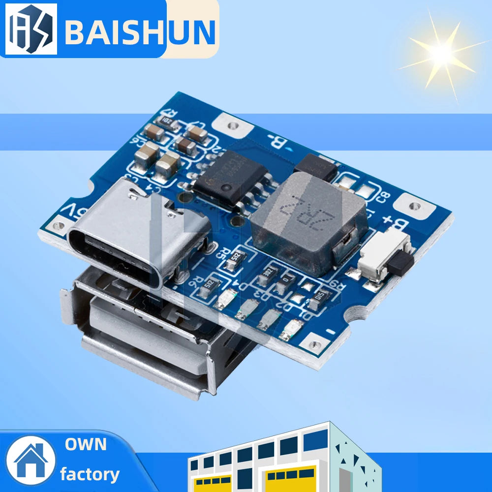 5V 2 4A USB Type-c Boost Step-up Power Module Lipo Battery Charging Zpaxo