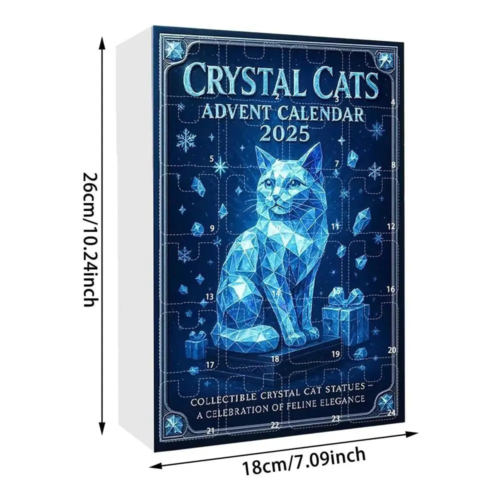 Crystal Cat Christmas Advent Calendar Ornament with Kitten Figures Christmas Ornament Zpaxo