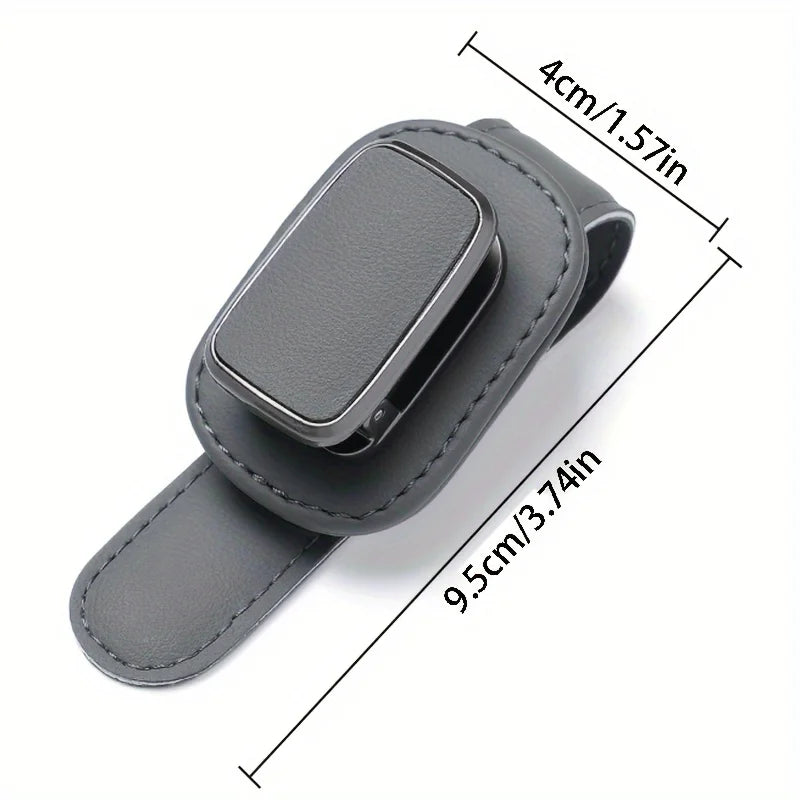 PU Leather Car Visor Clip Universal Glasses Holder Easy Install