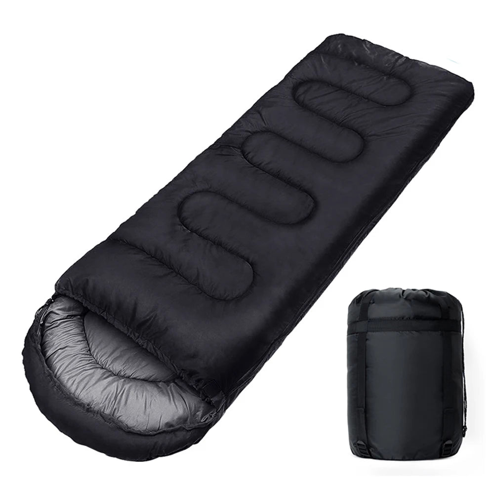 Camping Sleeping Bag Ultralight Waterproof 4 Season Warm Envelope Backpacking Sleeping Bags for Outdoor Traveling Hiking Zpaxo Black