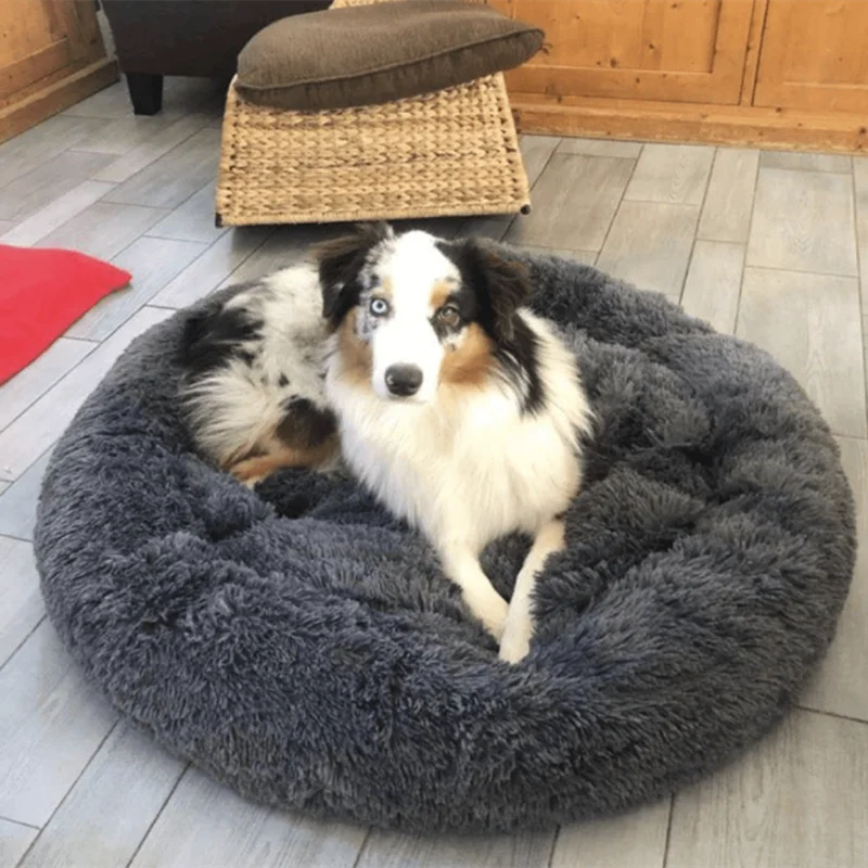 Soft Pet Dog Cat Bed Plush Full Washable Calm Donut Comfortable