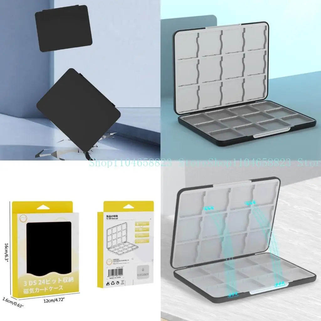 Silicone Game Accessories for Case 24 In 1 Game Card for Case Holder Cartridge Storage Box for 3DS Game Card Holder Magn Zpaxo