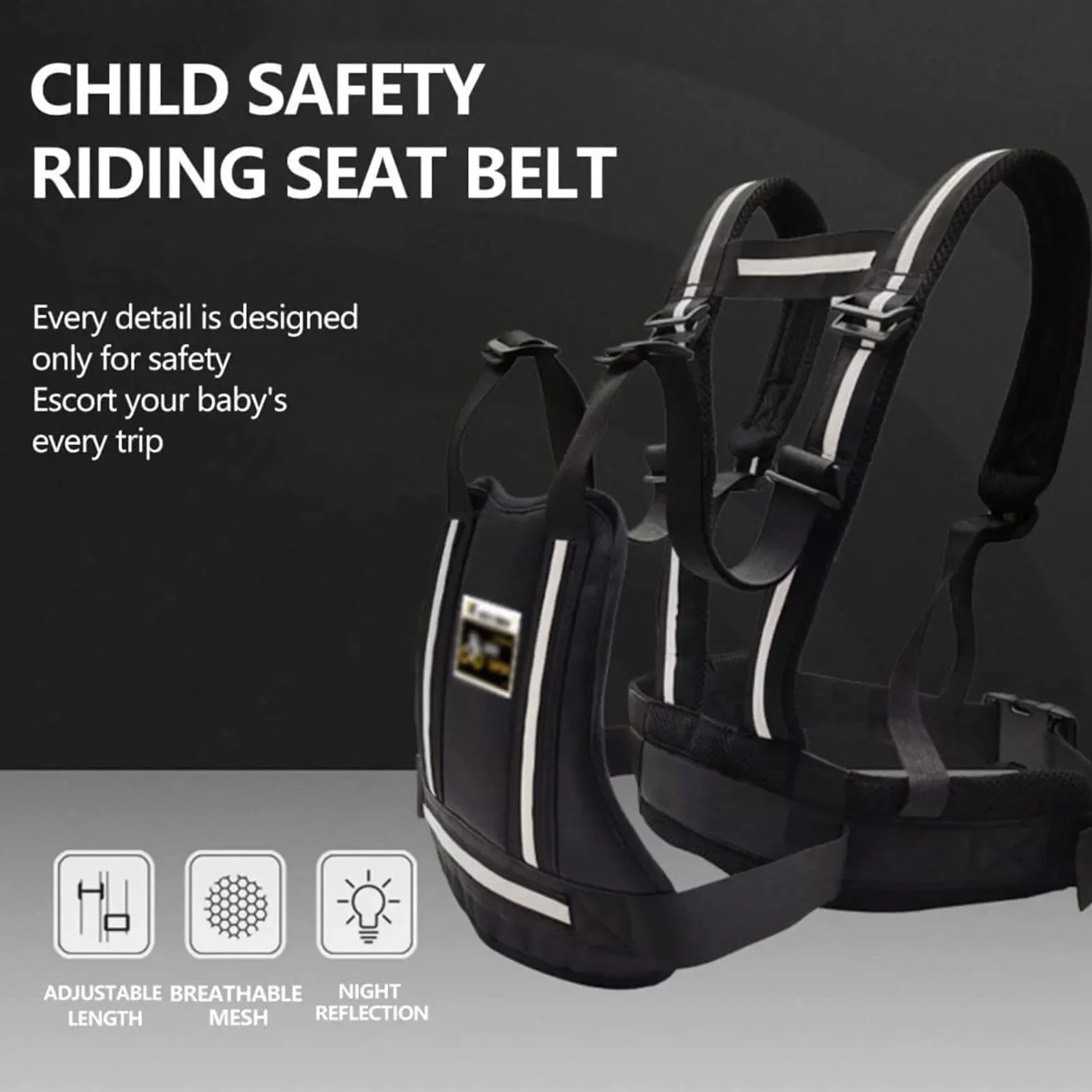 Kids Motorcycle Safety Harness – Adjustable Child Riding Belt