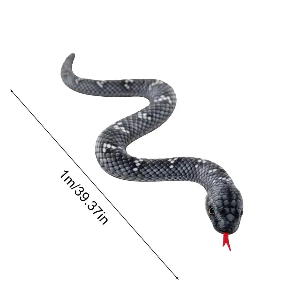Plush Snake Giant Cobra Prank Prop Washable Stuffed Cuddle Toy Soft Zpaxo black United States