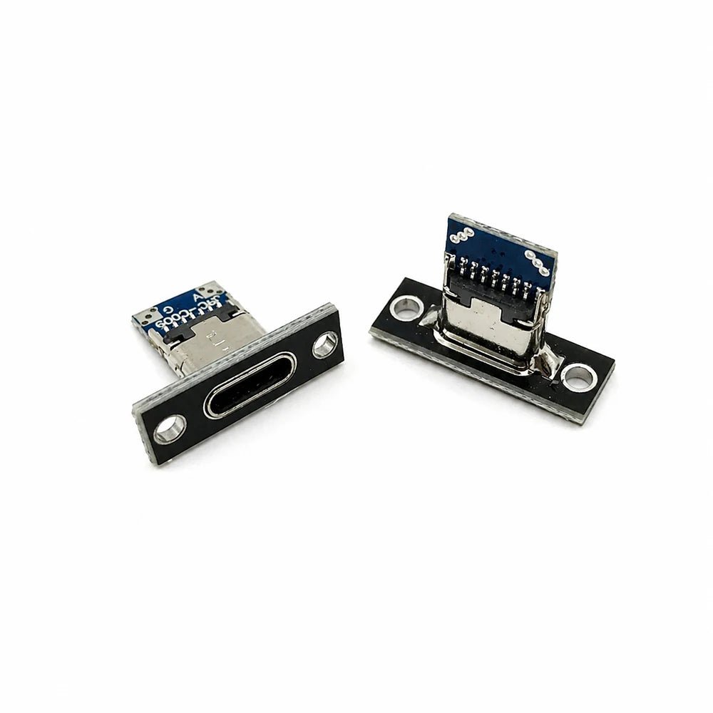 1-20Pcs USB 3.1 Type C Socket With Screw Fixing Plate Type-C USB Jack 3.1 Type-C 2Pin 4Pin Female Connector Jack Charging Port Zpaxo