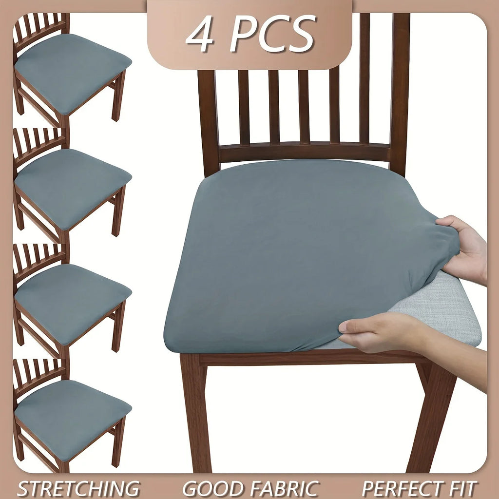 2 Solid Brushed Elastic Chair Cover Comfortable Seat Dust-proof