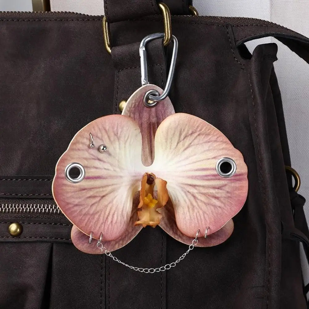 Phone Charms Phalaenopsis Orchid Keychain Rivet Elegant Imitation Flower Pendant Fashion Decoration Bag Pendant Women Girls Zpaxo