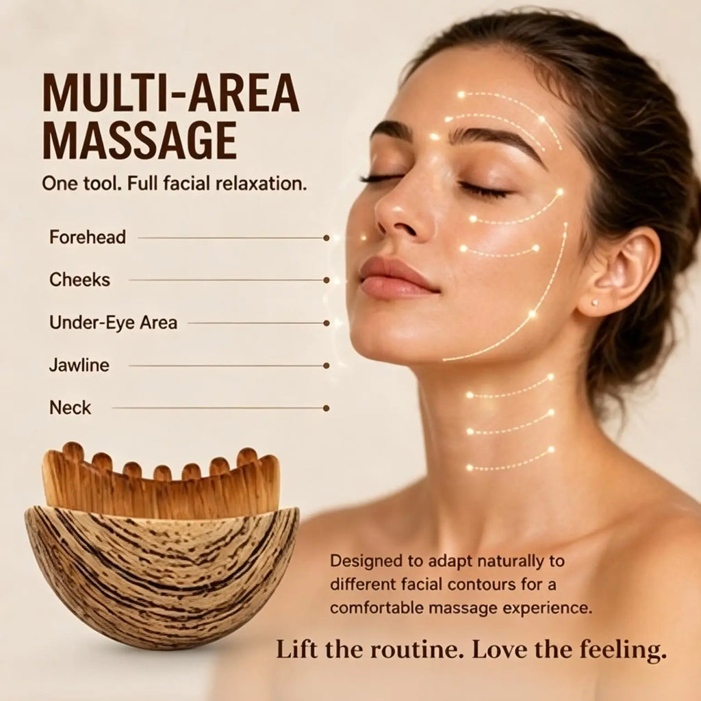 Lymphatic Contour Face Brush – Gua Sha & Drainage Massager Facial Massage Tool Zpaxo