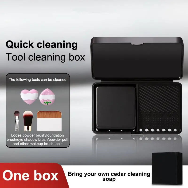 Mini Silicone Makeup Brush Cleaner – Washboard & Soap Set