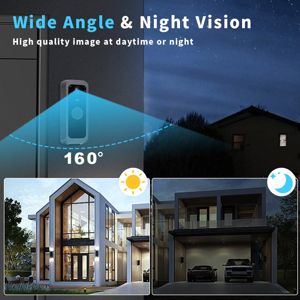 Tuya Smart Doorbell 160° Wide View Angle 5 Inch Screen Wireless Video Door Phone Intercom System 5000mAh Battery PIR Detection Zpaxo