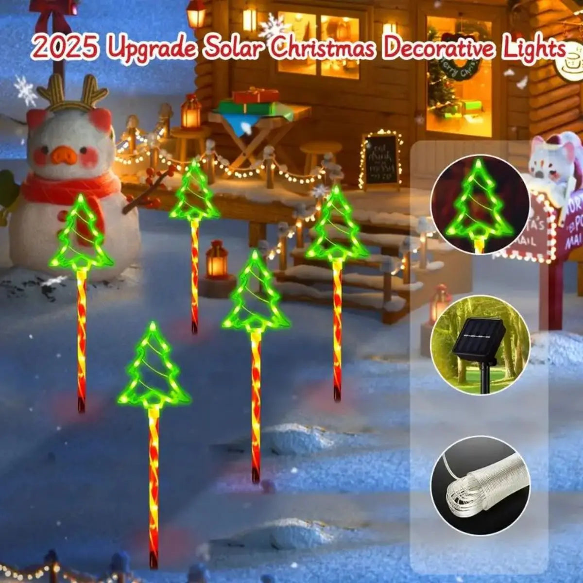 Solar Candy Christmas Tree Ground Installation Decorative Lights Zpaxo