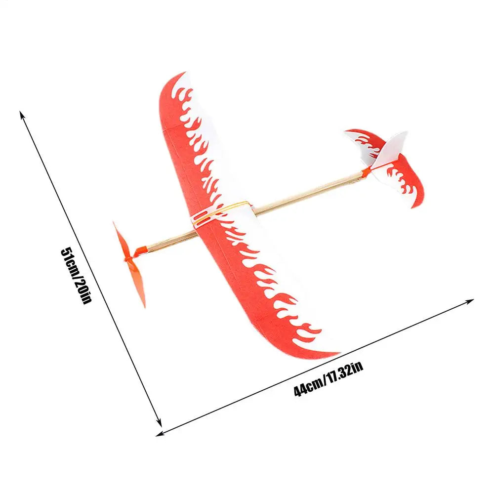 Rubber Band Airplanes Powered Glider Aircraft Kit Flying Games Play Kids Students Adults Outdoor Sports Activity Toy Zpaxo Red