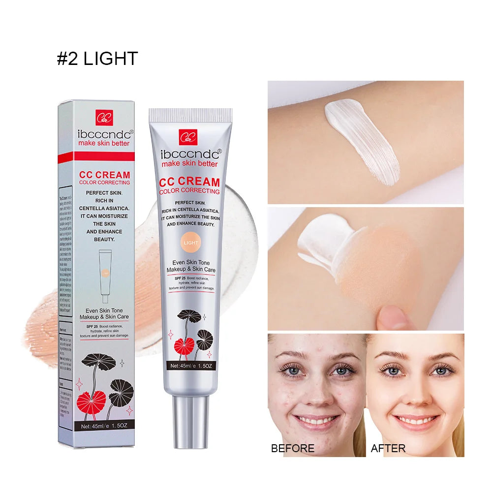 ibcccndc CC Cream – Color Correcting Concealer Foundation 45ml CC Cream Foundation Zpaxo light