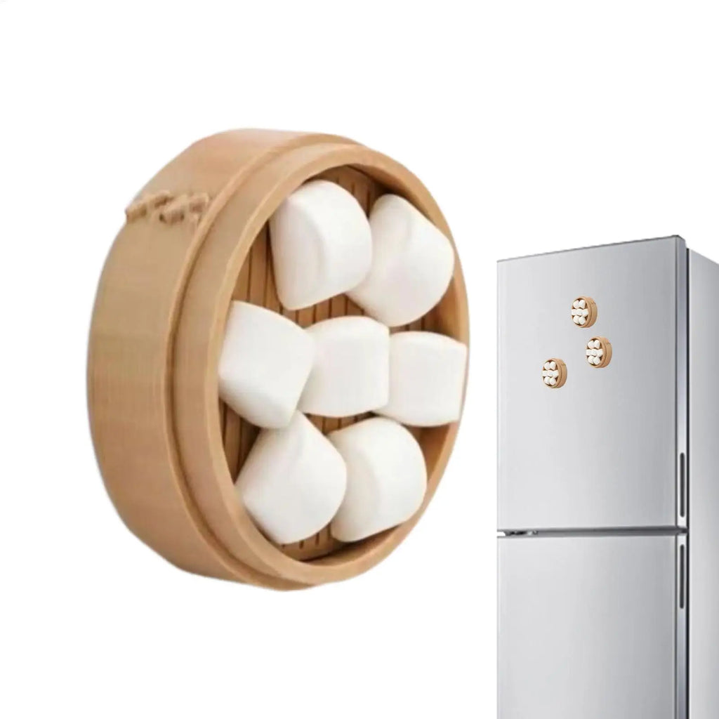 3D Realistic Steamed Bun Fridge Magnets Creative Food Shape Magnetic