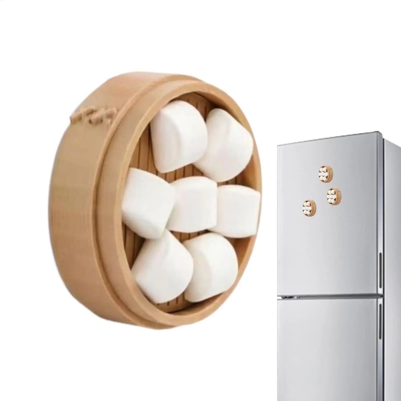 3D Realistic Steamed Bun Fridge Magnets Creative Food Shape Magnetic