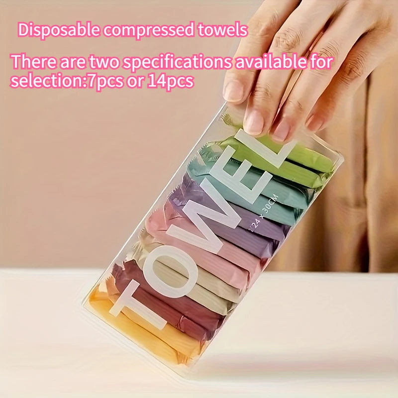 7 Portable Compressed Disposable Towels Thickened Lightweight Ideal