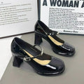 Designer Thick Heel Women Mary Jane Shoes Fashion Shallow Ladies