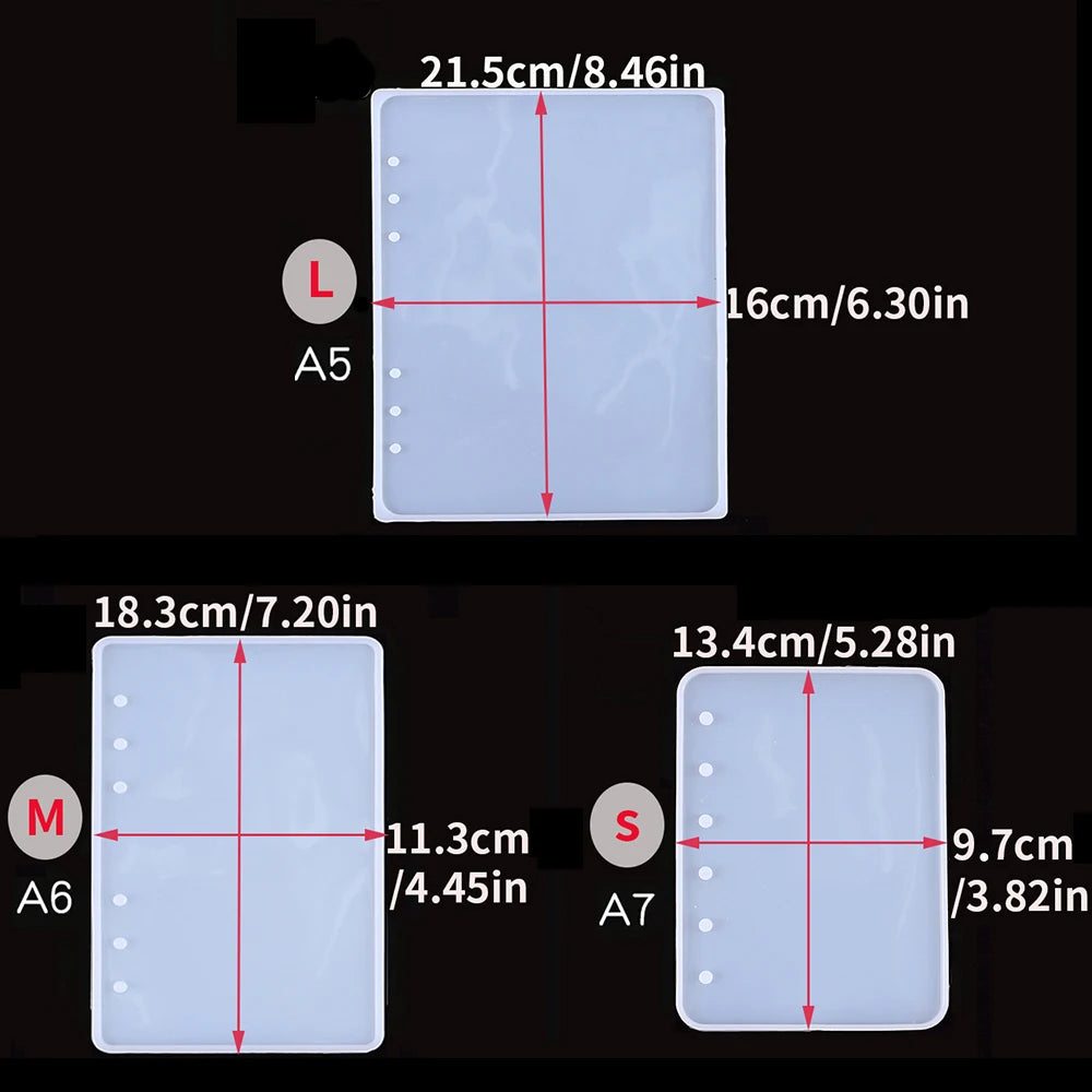 Note Book Silicone Resin Mold A5 A6 A7 DIY Notebook Crafts Gift Making Epoxy Resin Mould Zpaxo