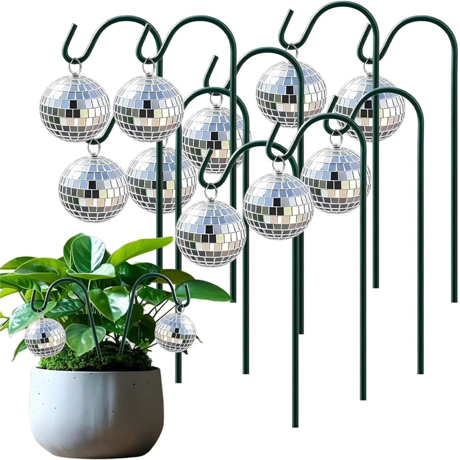 Reflective Disco Ball Garden Spike Stake Mini Mirror Outdoor