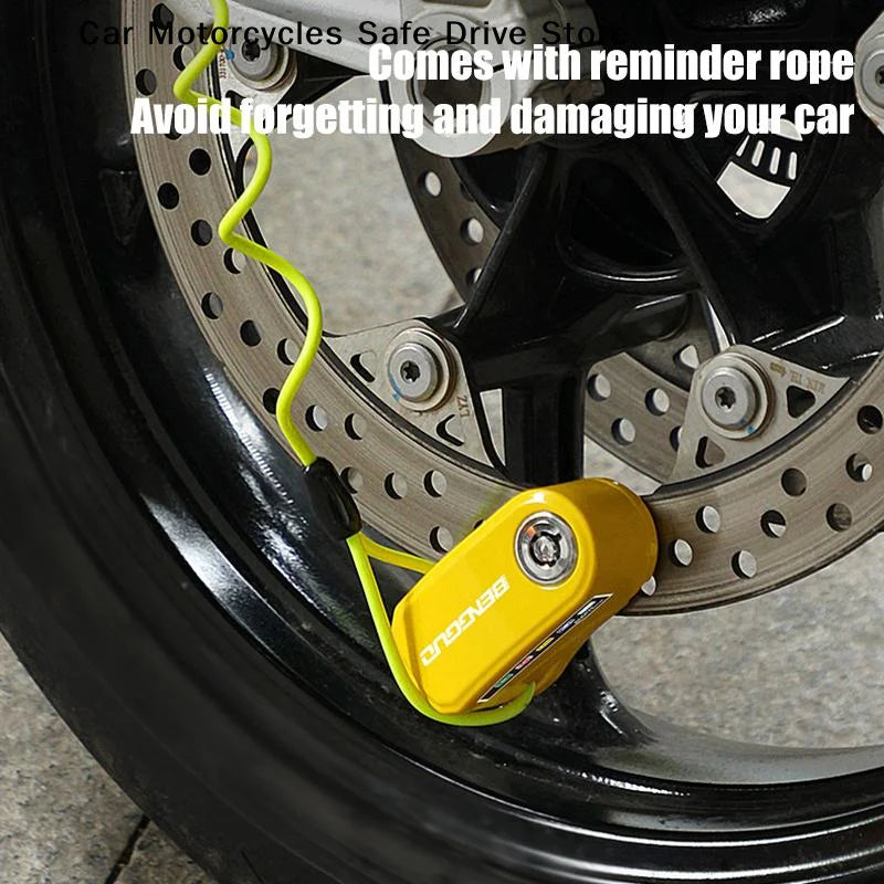 Motorcycle Bicycle Lock Alarm Safety Protection Padlock Disc Aluminum