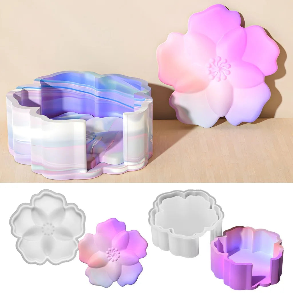 Flower Coaster & Storage Box Silicone Resin Mold | DIY Epoxy