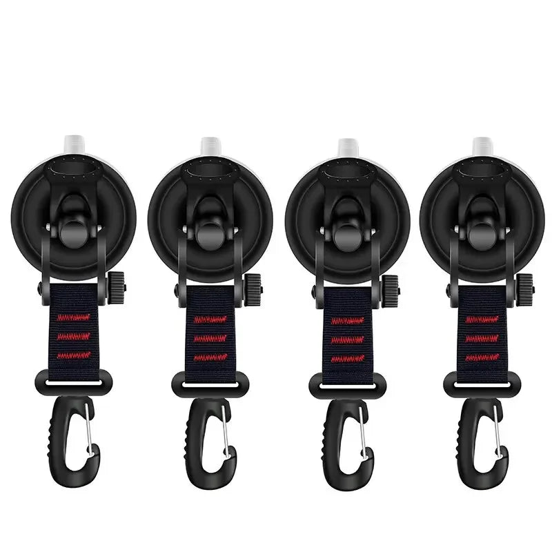 4Pcs Suction Cup Anchor Securing Hook Tie Down Camping Tarp As Car Side Awning Pool Tarps Tents Securing Hook Universal Travel Zpaxo 4pcs-Red