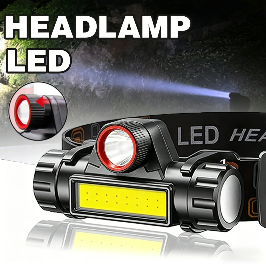 Rechargeable LED Headlamp – XPE COB Dual Light & Tail Magnet Rechargeable Headlamp Zpaxo