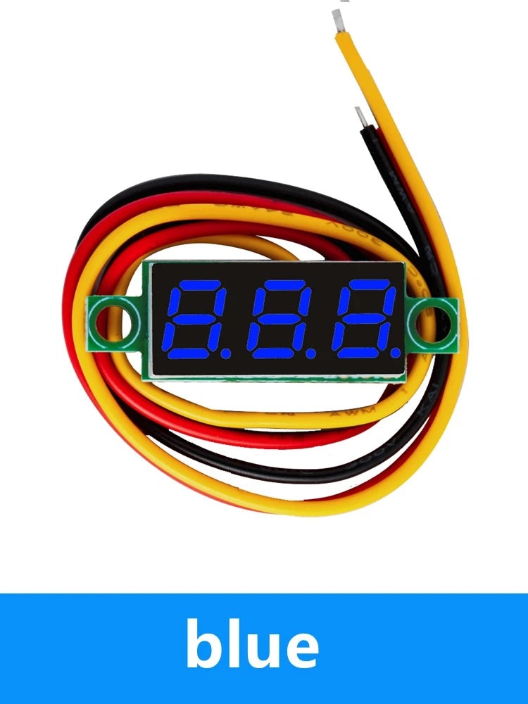 High-precision 0 28 3-Wire Digital Voltmeter LED Display DC 4 5V-30V Zpaxo blue
