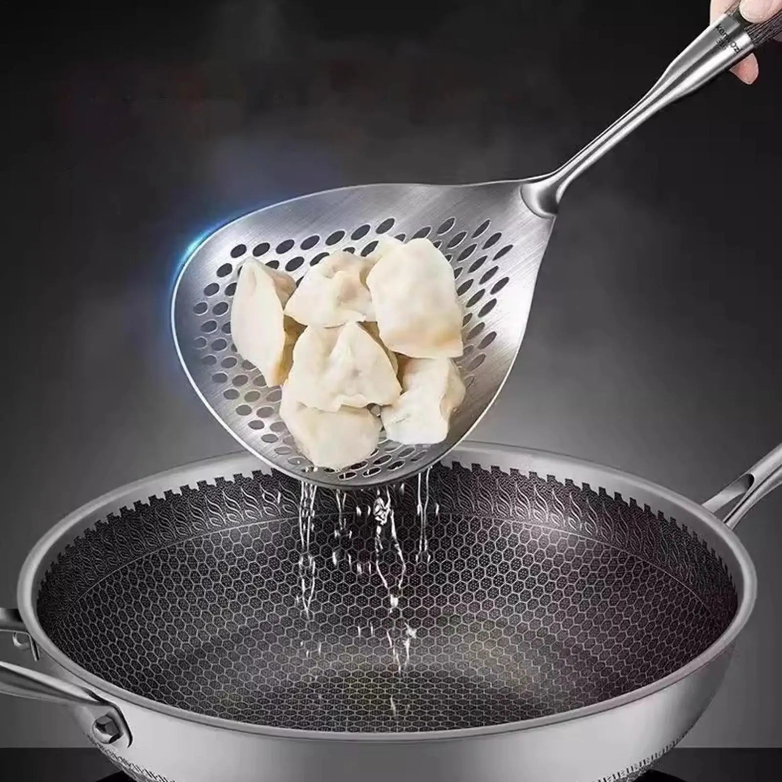 Stainless Steel Skimmer Food Ladle Cooking Skimmers Dumpling Egg Meat