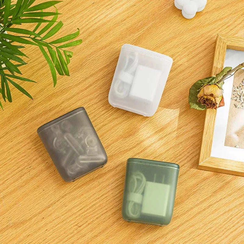 Desktop Data Cable Storage Box Dustproof Cover Mobile Phone Charger Zpaxo