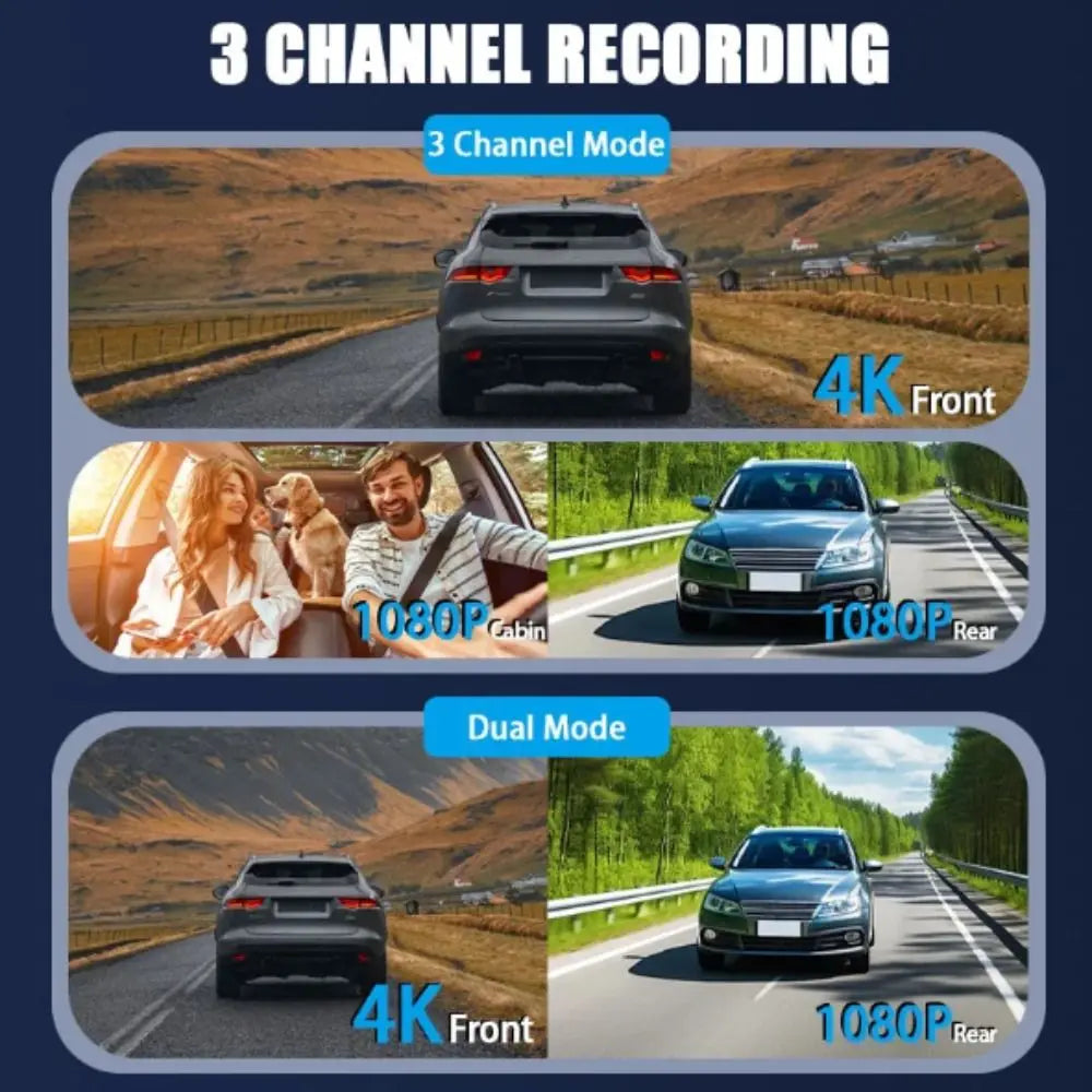 4K Ultra HD Dash Cam Starlight Night Vision WDR Dynamic Adjustment Zpaxo