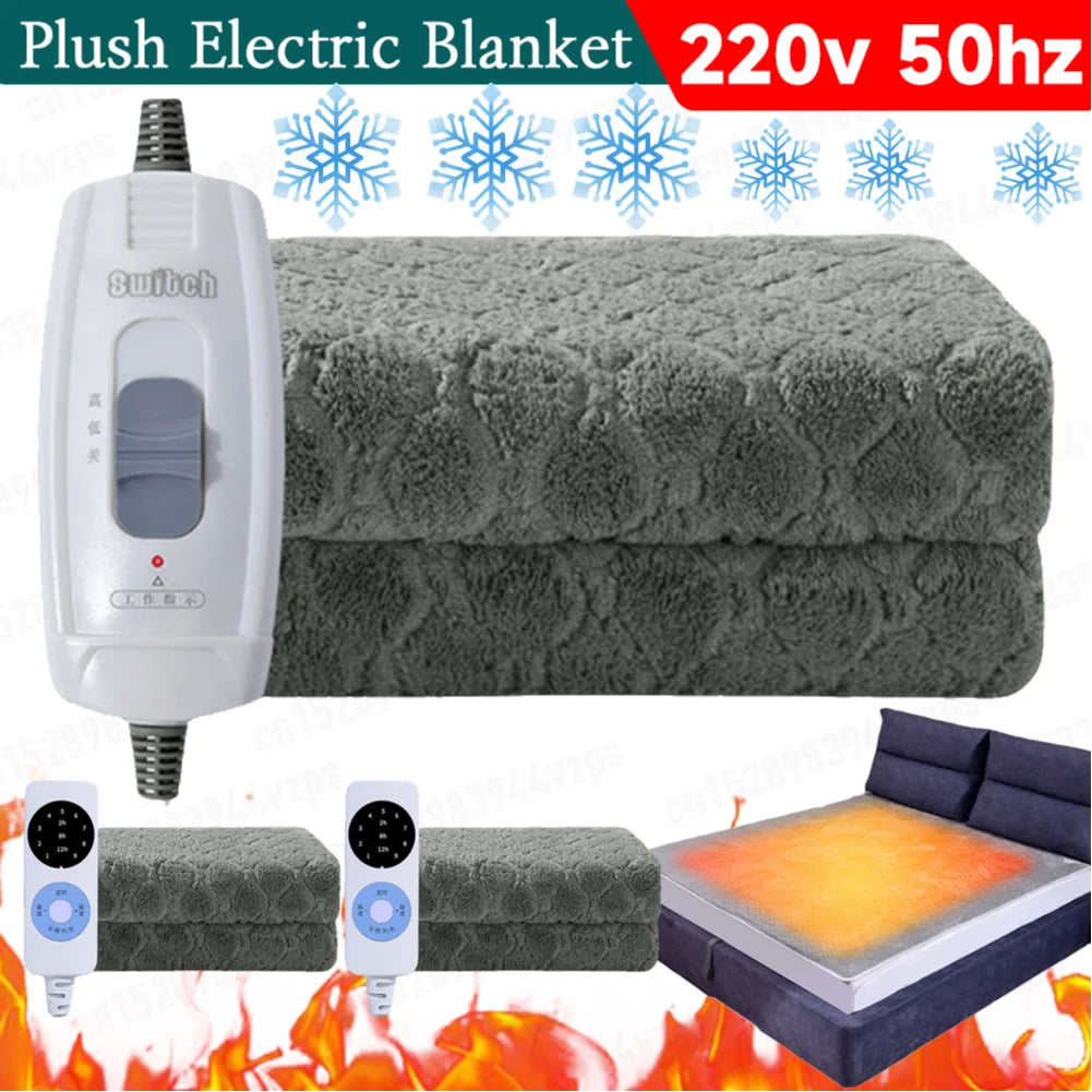 1 5x0 7M 220V Electric Blanket Woolen Thicker Heater Heated Mattress