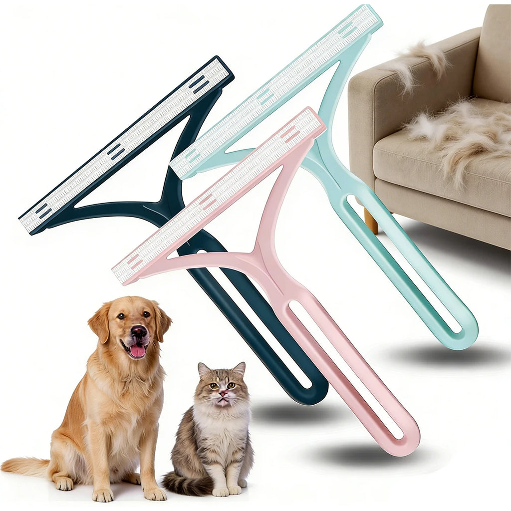 2-in-1 Pet Hair Remover Scraper & Brush – No Refills Needed