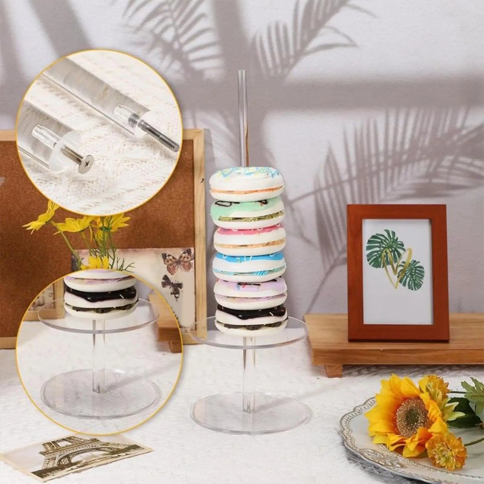 Donut Stand 4 Acrylic Non-slip Dessert Table Bagels Tower Party Food