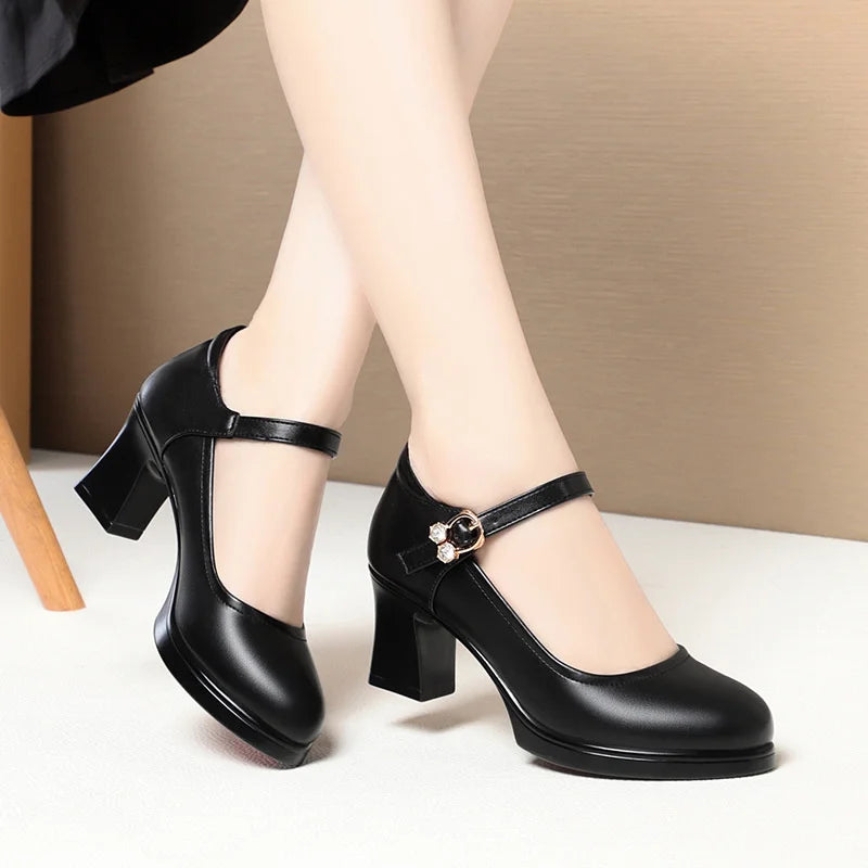 Waterproof Platform Heel Round-head Summer Model Training Special Zpaxo