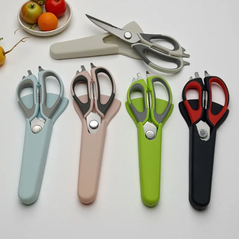 Kitchen Scissors with Storage Rack Muilt Function Scissors with Refrigerator Magnetic Box Tool Adsorption Suction Holder Storage Zpaxo