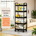5-layer Kitchen Storage Shelf,mobile Trolley,floor Standing Multi-layer Storage Rack,For Bookshelf,snacks, fruits and Vegetables Zpaxo black-N