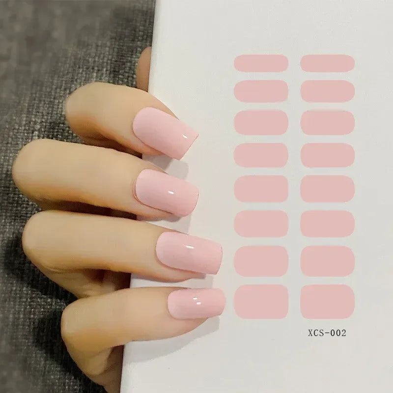 53 Colors Nail Polish Stickers Pure Color Strips Waterproof Adhesive Nail Full Sticker Environmental Protection DIY Nai Stickers Zpaxo