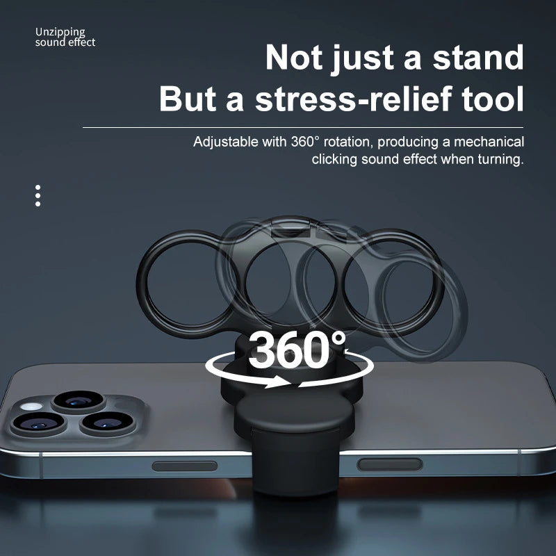 Multi Functional Foldable Phone Stand 360 ° Rotating Stand With Three Ring Support Metal Detachable Portable Phone Holder Zpaxo