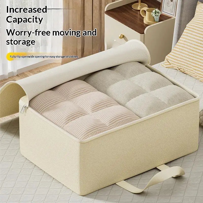 Large Capacity Thick Non Woven Storage Bag Dustproof Moisture Proof Organizer for Clothes Bedding Wardrobe Home Space Zpaxo