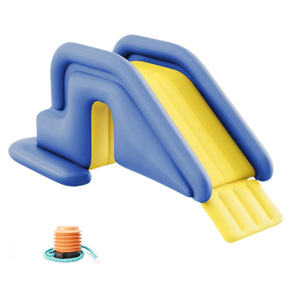 Climbing Wall Water Slide Inflatable Water Slide Children Kids Summer Fun Compact Inflatable Park Outdoor Dabble Water Slide Zpaxo Blue