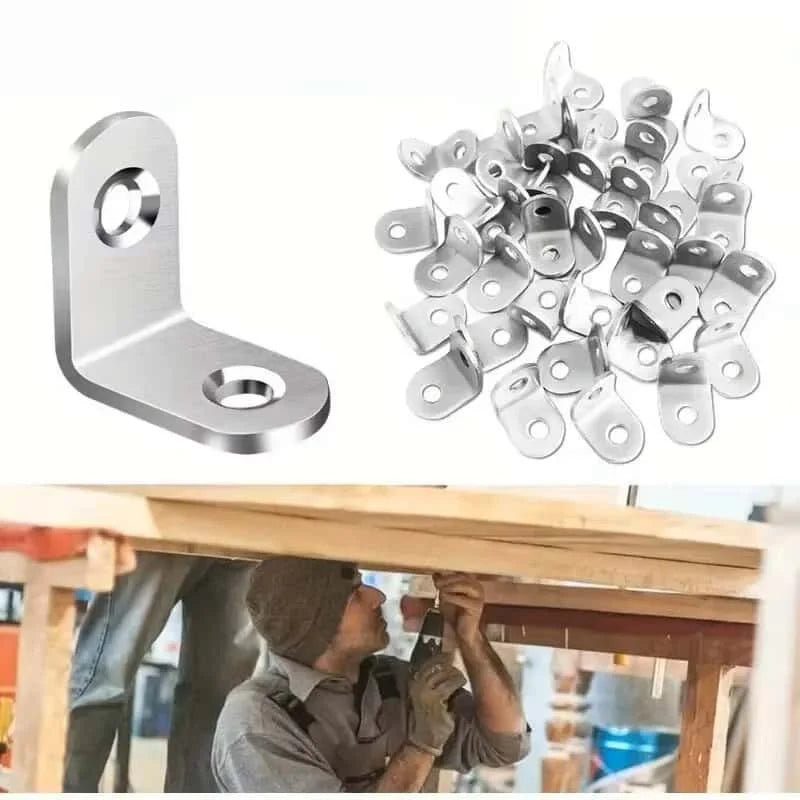 40-Pack Stainless Steel L Brackets – Right Angle Corner Braces Corner Brackets Zpaxo