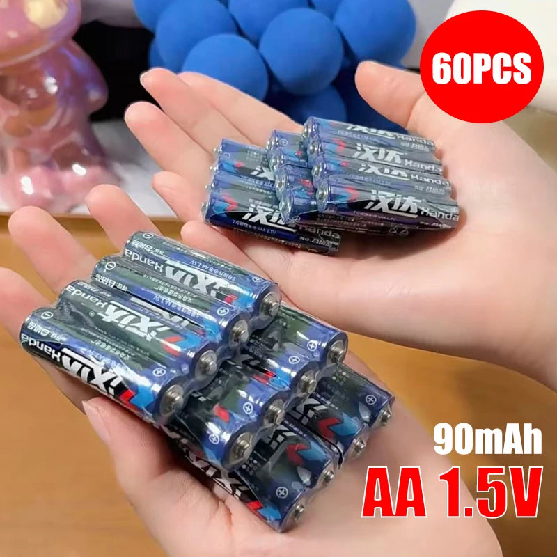 60PCS 1.5V AA Disposable Battery 90mAh Carbon Zinc Manganese Dry Batteries for Led Light Toy Mp3 Camera Flash Shaver CD Player Zpaxo 1.5V