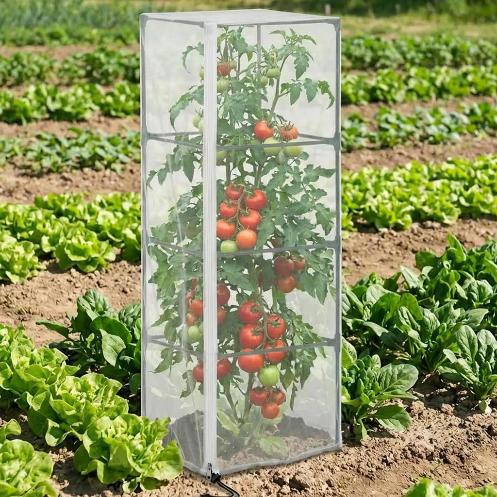 Mesh Plant Cover 2 Reusable Vertical Square Protector Zipper Tomato